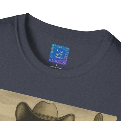 Cowboy Cat Western Graphic T-Shirt, Vintage Country Style Tee