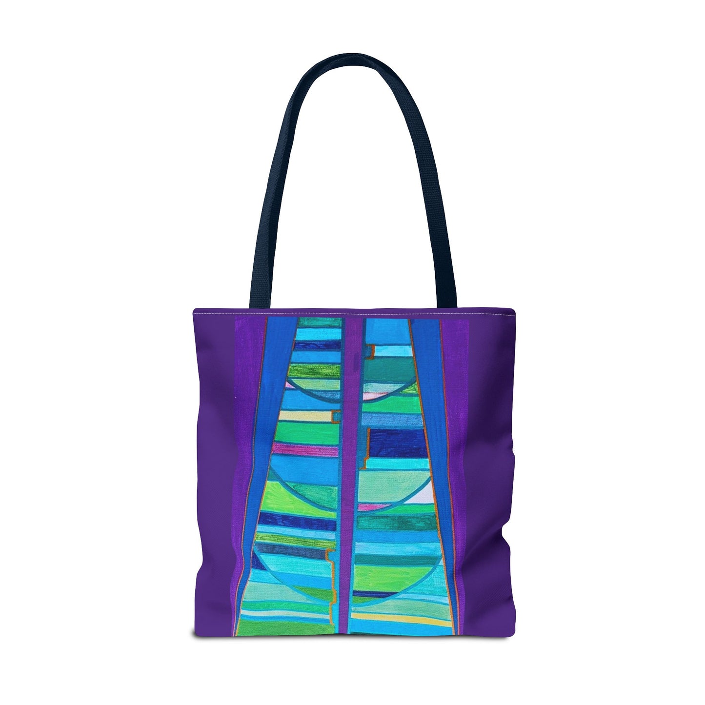 Abstract Blue Green Stained Glass Tote Bag