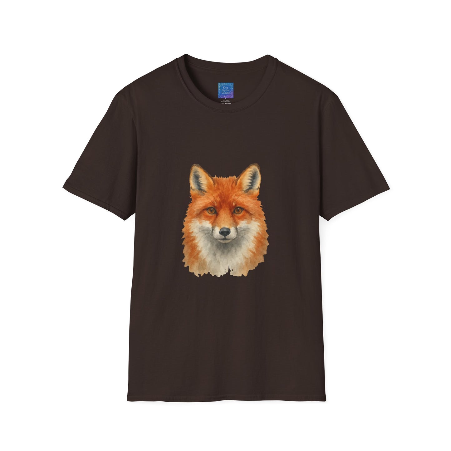Red Fox Face T-Shirt | Watercolor Fox Portrait