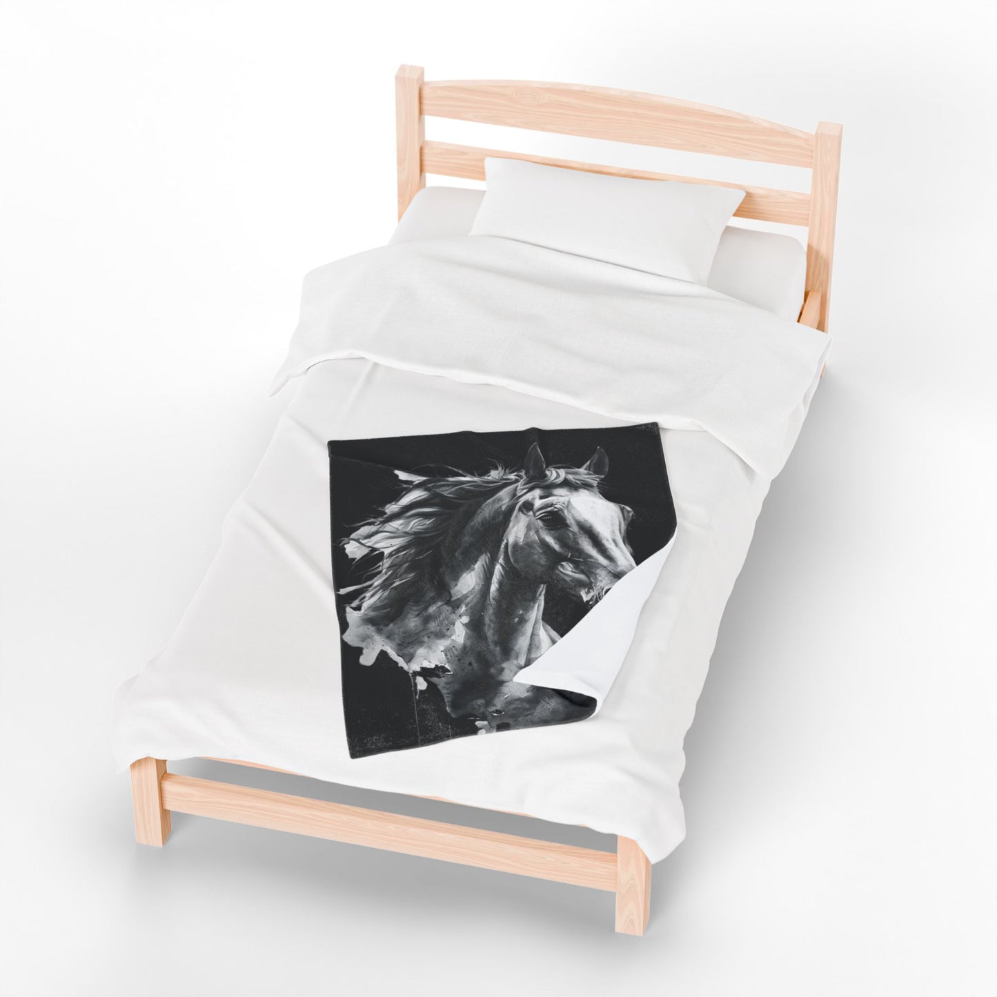 Black Stallion Art Blanket | Luxury Horse Lover Throw