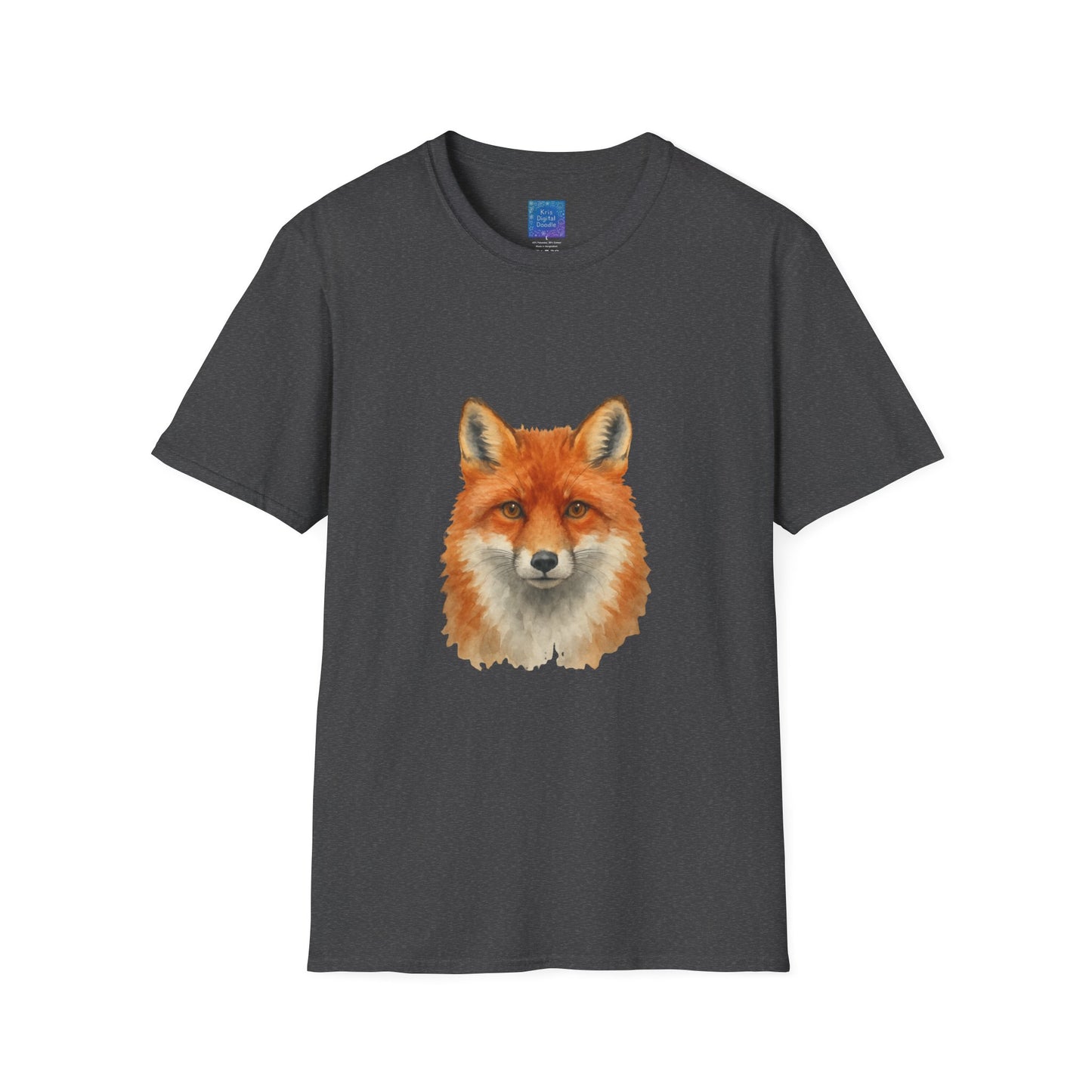 Red Fox Face T-Shirt | Watercolor Fox Portrait