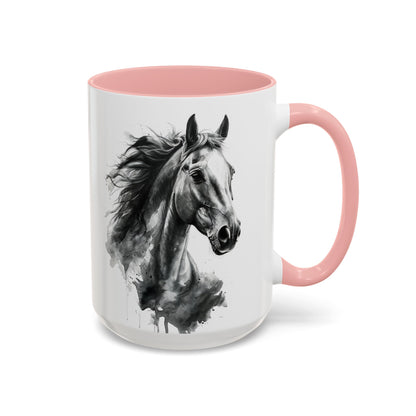 Black Horse Coffee Mug Western Cowboy Horse Art Cup