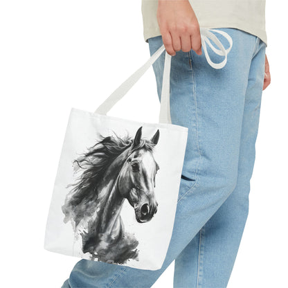 Black Stallion Tote Bag | Artistic Horse Lover Carryall