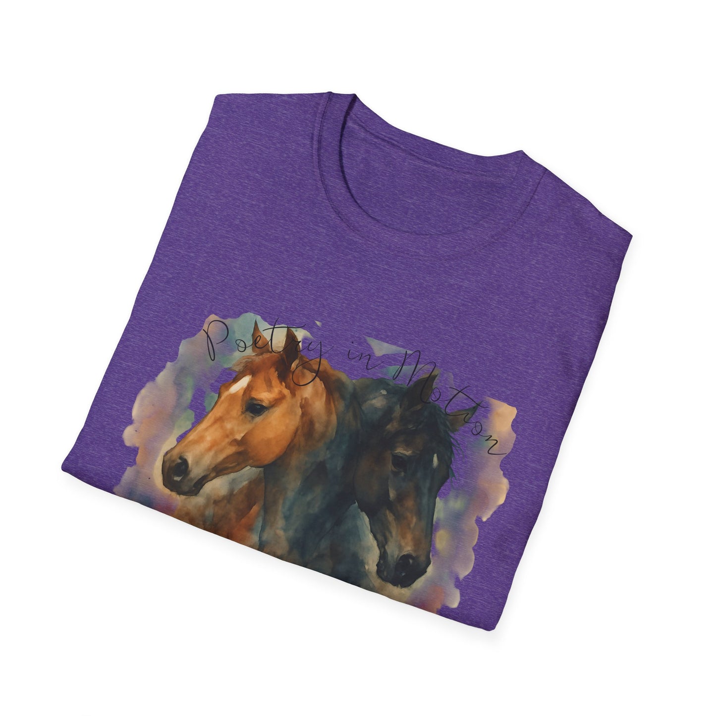 Poetry in Motion Horse T-Shirt Watercolor Horse Lover Shirt Artistic Equestrian Tee Gift for Women Unisex Soft style T-Shirt