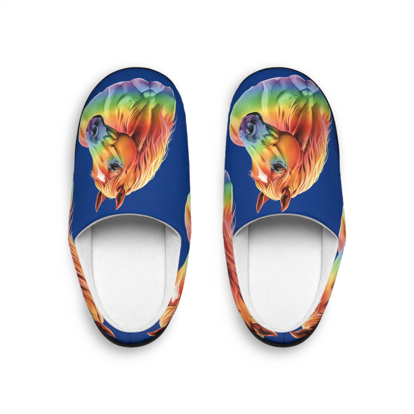Womens Rainbow Horse Slippers