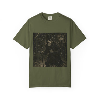 Gothic Scrooge T Shirt Dark Christmas Carol Shirt Vintage Haunted Dickens Tee Unisex Garment Dyed T shirt