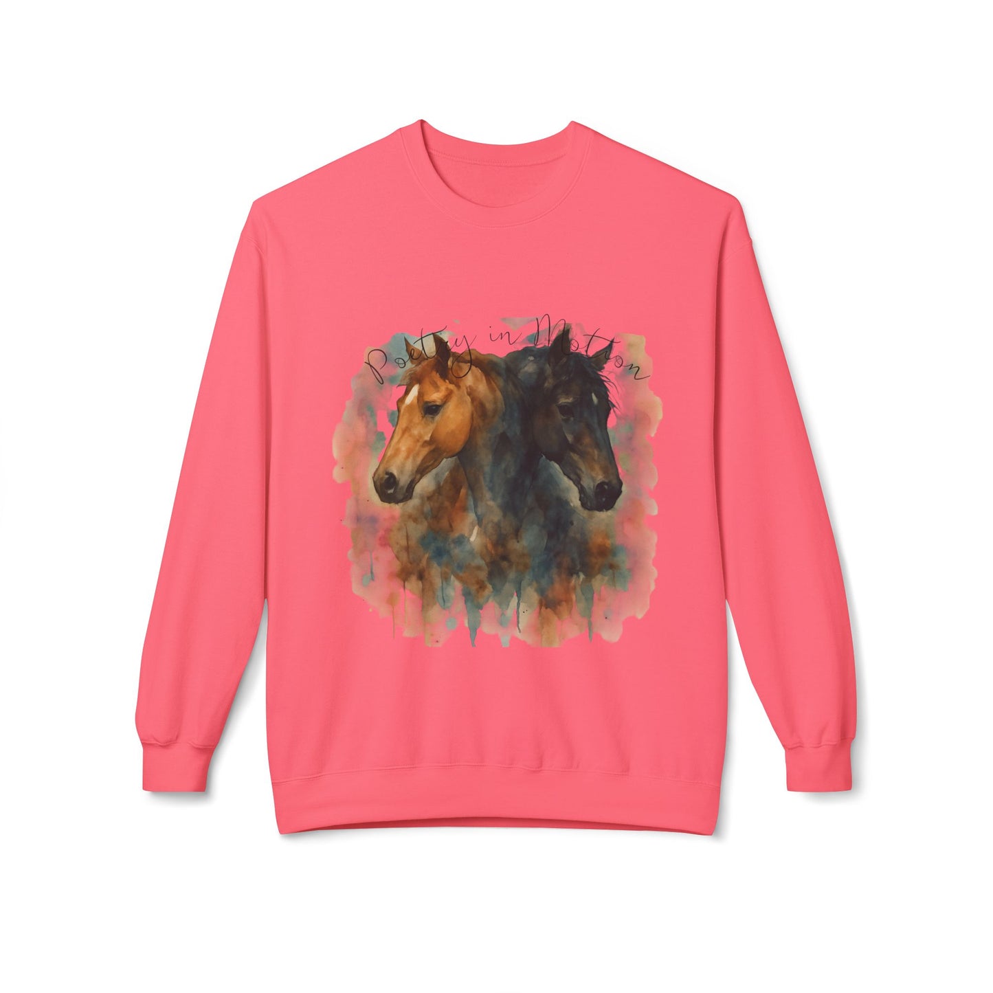 Poetry in Motion Equestrian Horse Sweatshirt Watercolor