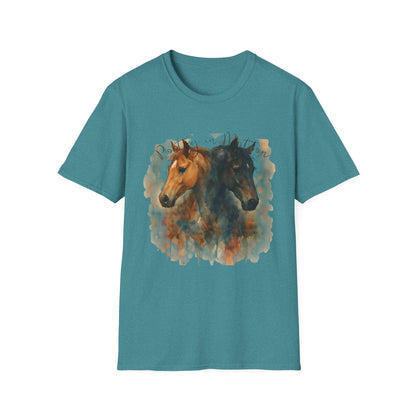 Poetry in Motion Horse T-Shirt Watercolor Horse Lover Shirt Artistic Equestrian Tee Gift for Women Unisex Soft style T-Shirt