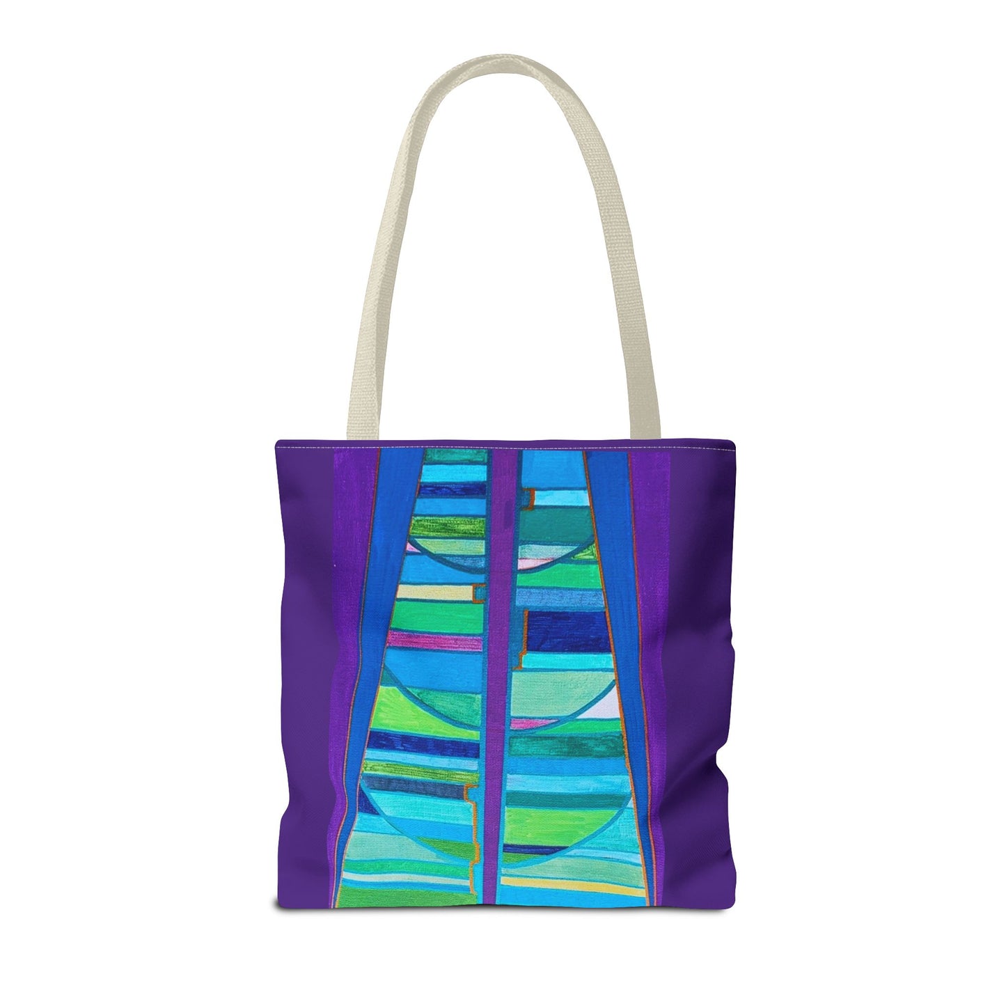 Abstract Blue Green Stained Glass Tote Bag