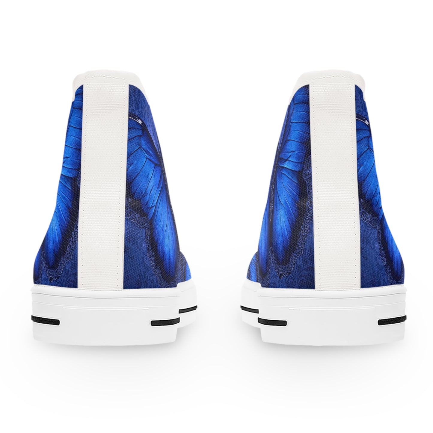 Blue Butterfly Print High Top Sneakers | Floral Insect Pattern