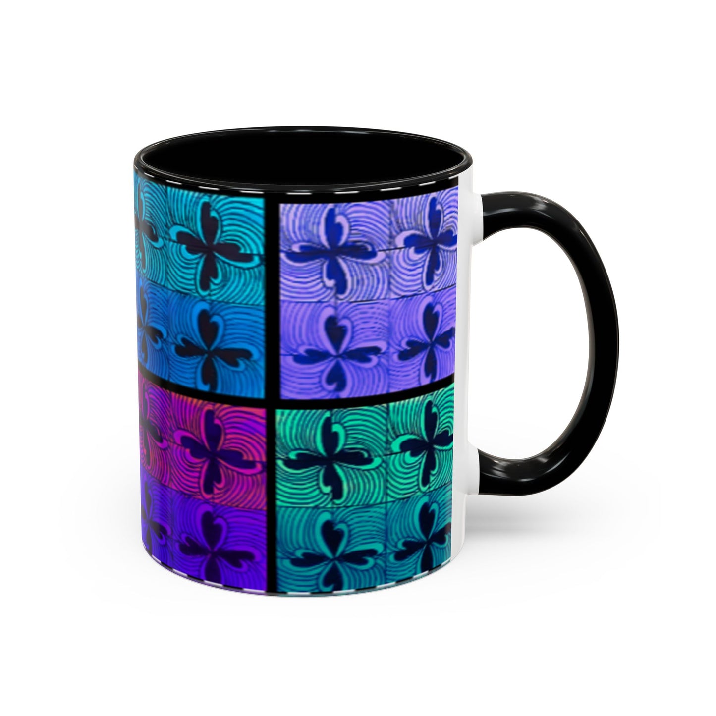 Blue Purple Tile Fleur-de-Lis Mug | Accent Coffee Mug