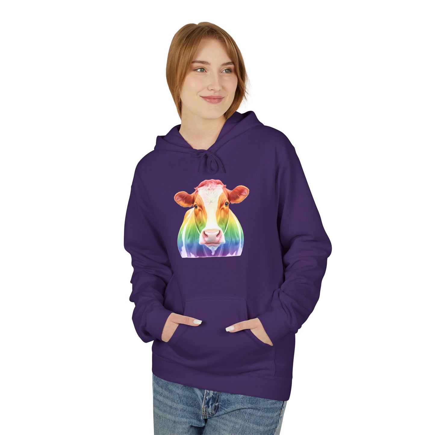 Colorful Rainbow Cow Hoodie Sweatshirt