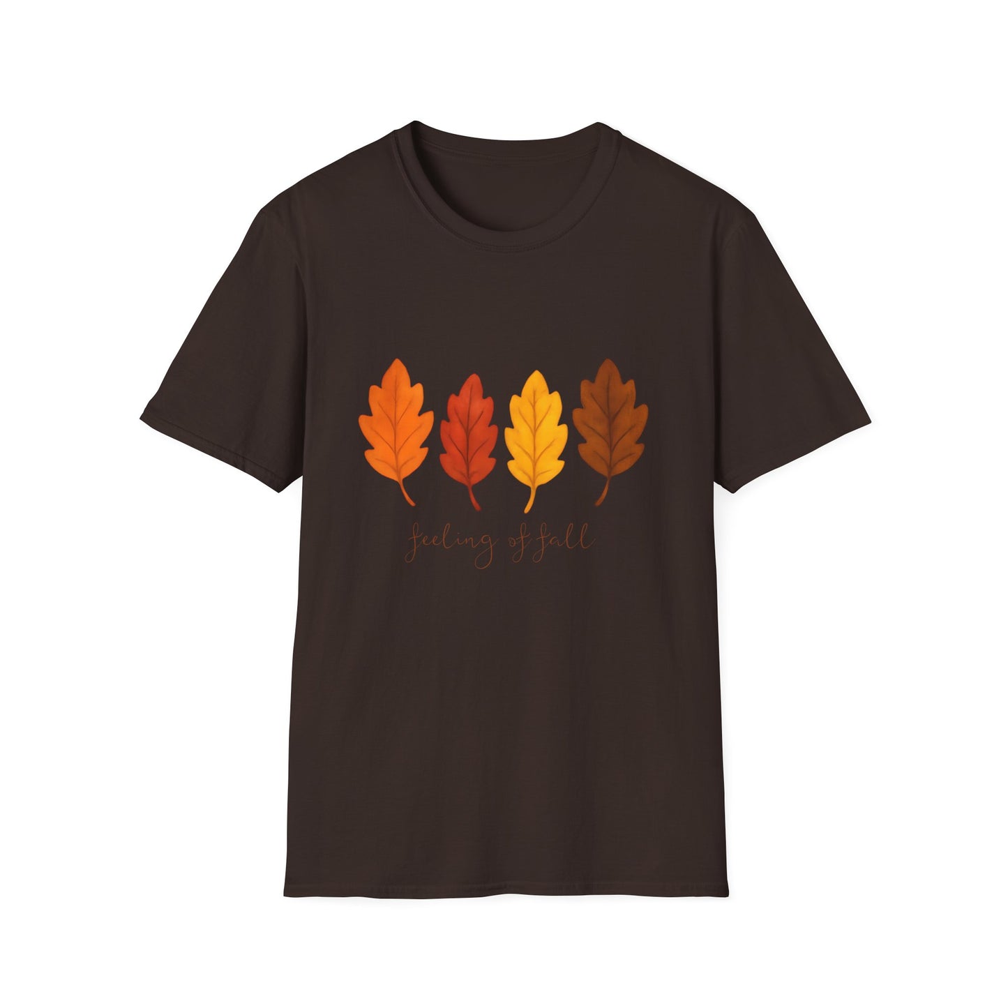 Feeling of Fall Leaves Shirt Cozy Autumn Graphic Tee Unisex Soft style T Shirt