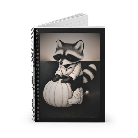 Autumn Raccoon Notebook  Pumpkin Forest Animal Journal  Cute Spiral Sketchbook Gift  Spiral Notebook  Ruled Line