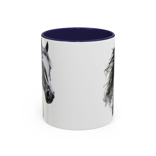 Black Horse Coffee Mug Western Cowboy Horse Art Cup