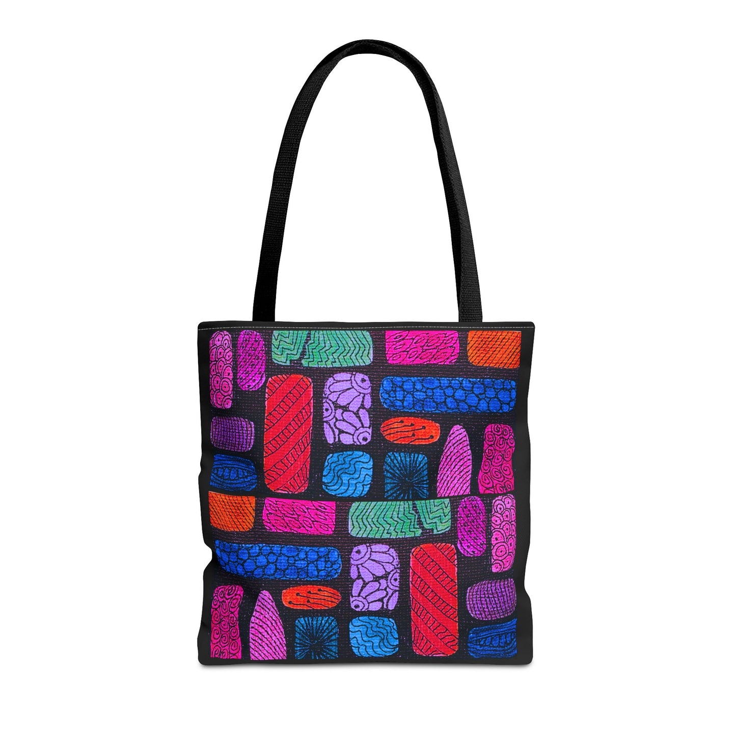 Colorful Abstract Bricks Tote Bag | Vibrant Geometric Pattern
