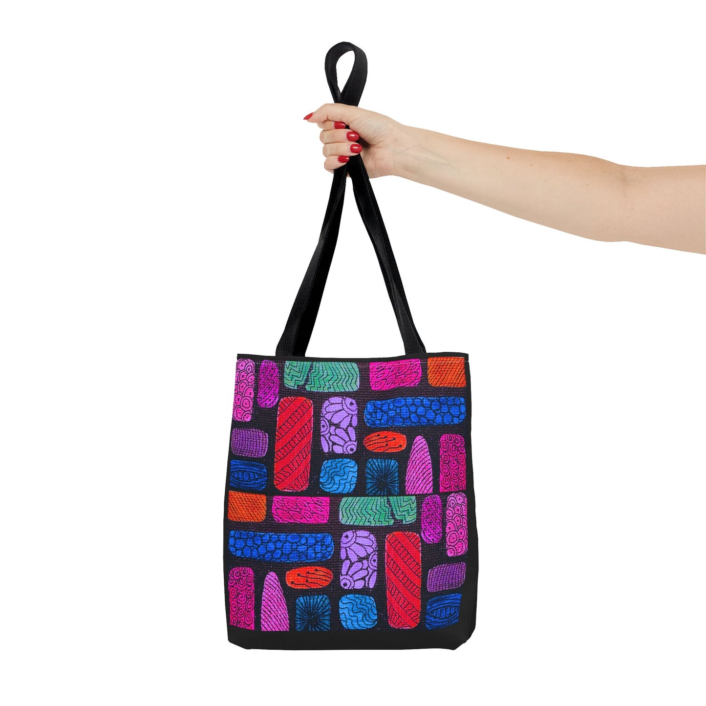 Colorful Abstract Bricks Tote Bag | Vibrant Geometric Pattern
