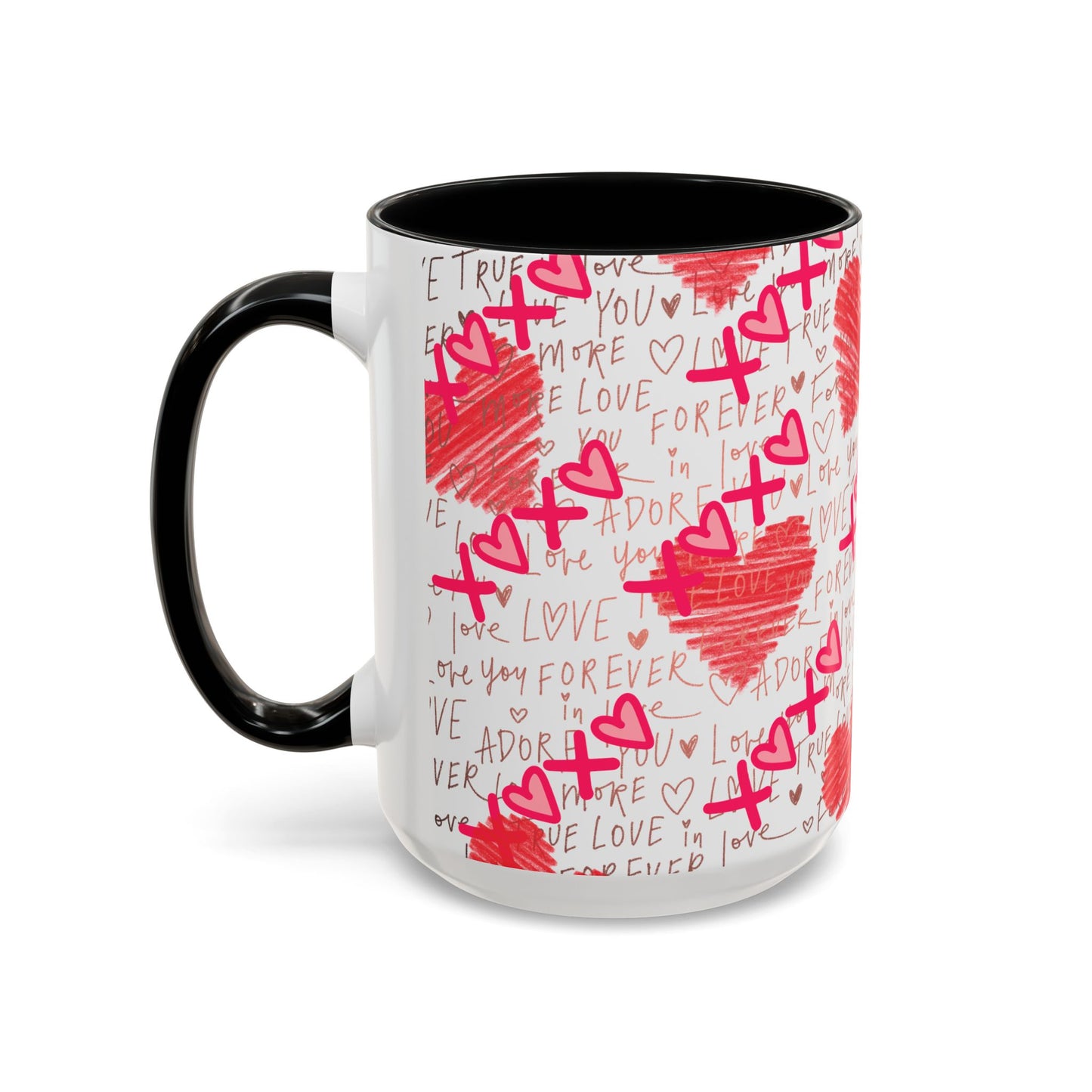 Red Scribble Heart Coffee Mug | Valentine Love Pattern Mug