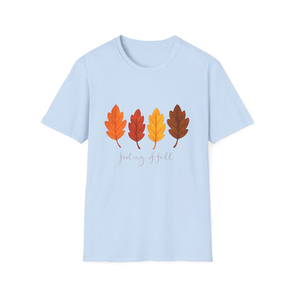 Feeling of Fall Leaves Shirt Cozy Autumn Graphic Tee Unisex Soft style T Shirt