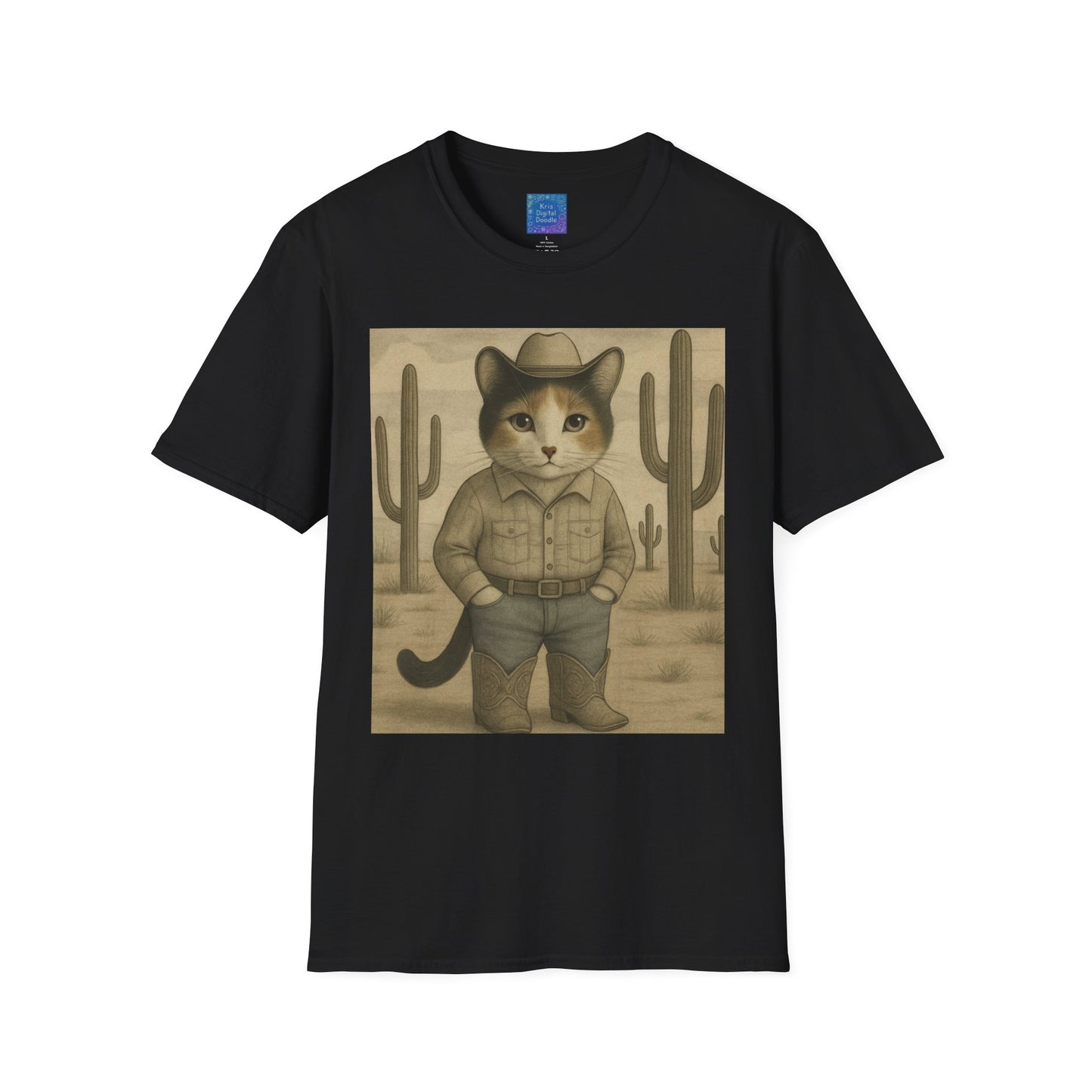 Cowboy Cat Western Graphic T-Shirt, Vintage Country Style Tee