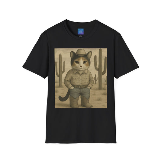 Cowboy Cat Western Graphic T-Shirt, Vintage Country Style Tee