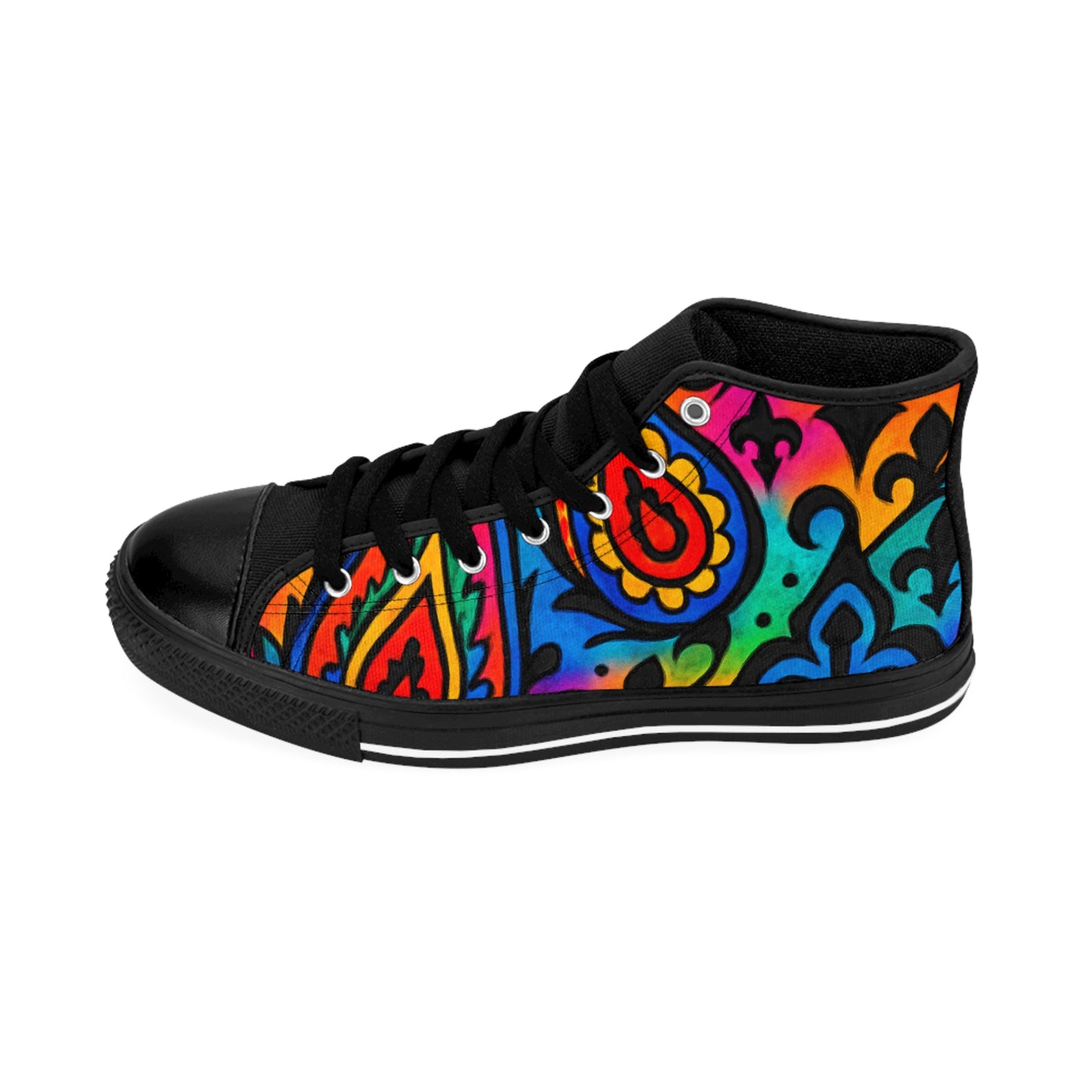 Colorful Paisley High Top Women's Classic Sneakers