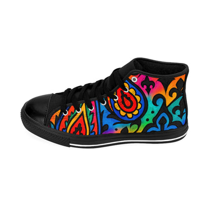 Colorful Paisley High Top Women's Classic Sneakers