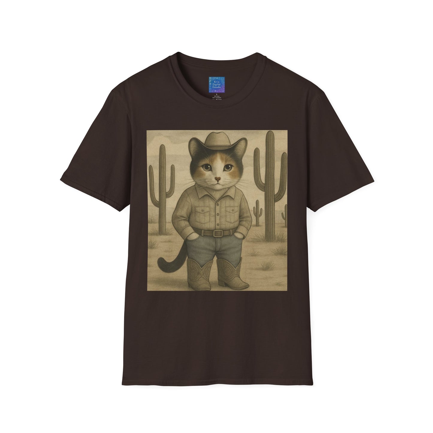 Cowboy Cat Western Graphic T-Shirt, Vintage Country Style Tee