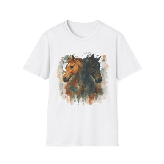 Poetry in Motion Horse T-Shirt Watercolor Horse Lover Shirt Artistic Equestrian Tee Gift for Women Unisex Soft style T-Shirt