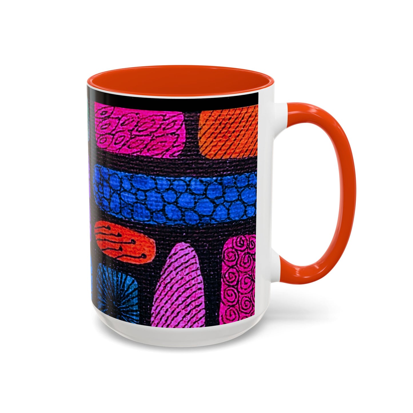Colorful Abstract Pattern Mug | Vibrant Geometric Shapes Ceramic Mug