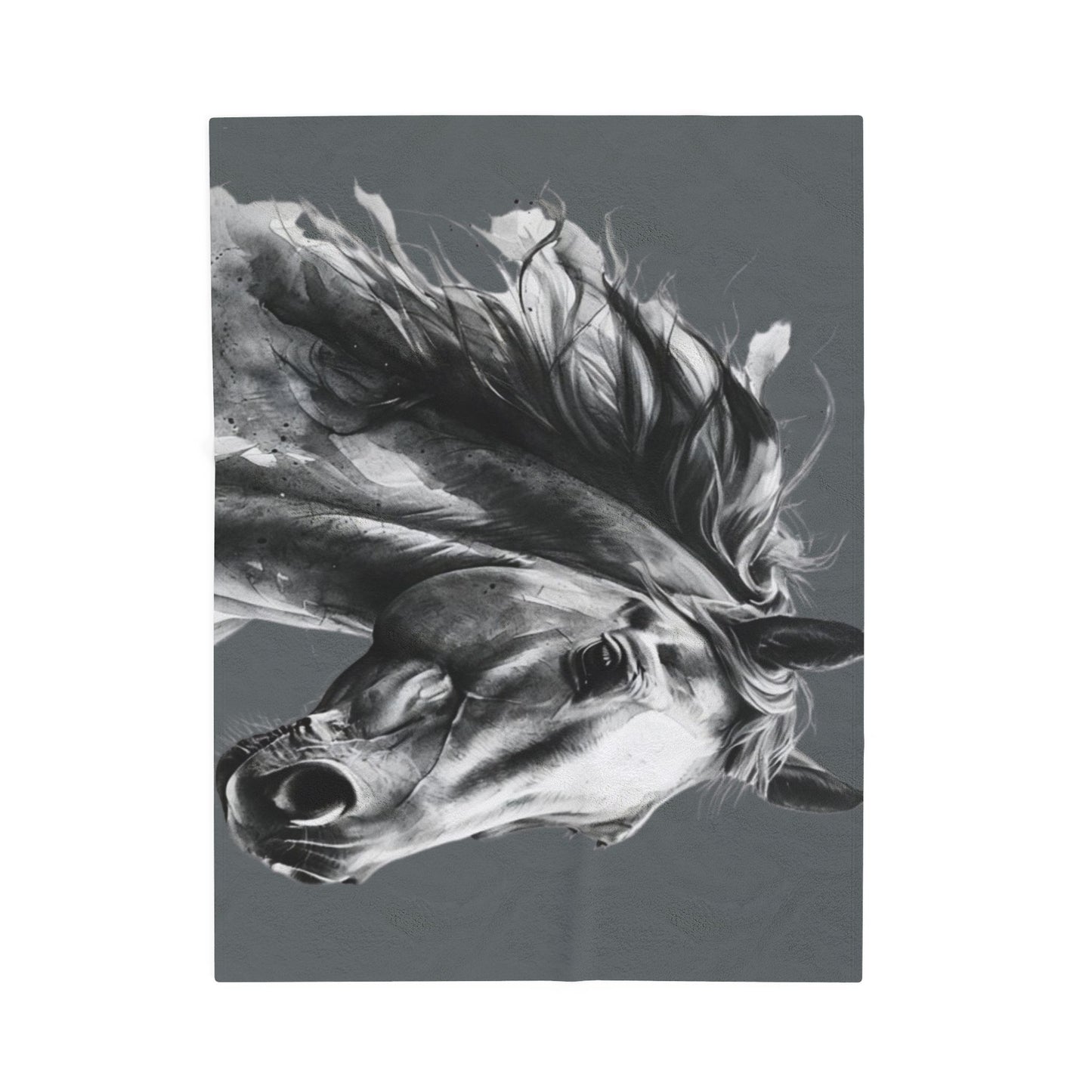 Black Stallion Art Blanket | Luxury Horse Lover Throw
