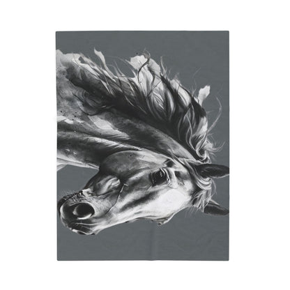Black Stallion Art Blanket | Luxury Horse Lover Throw