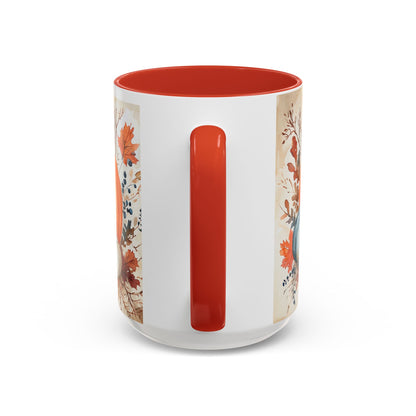 Pumpkin Fall Mug, Autumn Harvest Coffee Cup with Rustic Pumpkin Design
