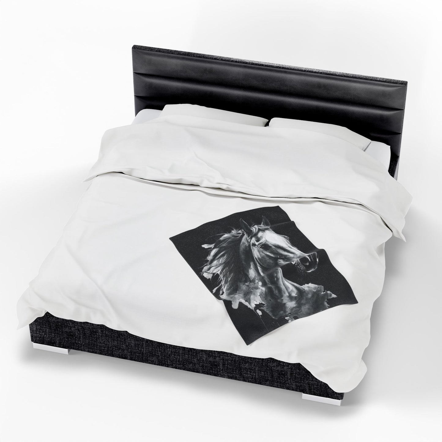Black Stallion Art Blanket | Luxury Horse Lover Throw