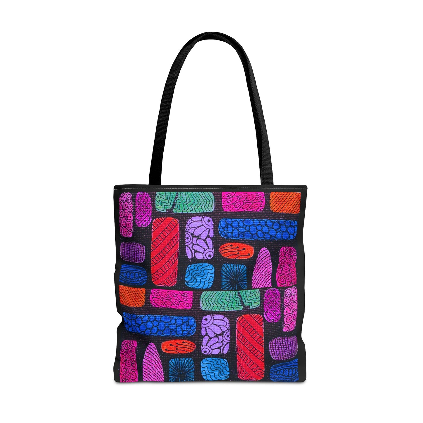 Colorful Abstract Bricks Tote Bag | Vibrant Geometric Pattern