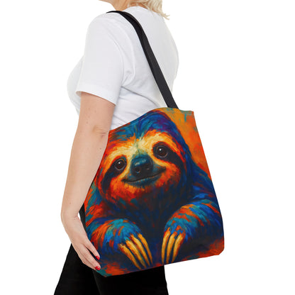 Colorful Sloth Tote Bag | Vibrant Animal Art Bag