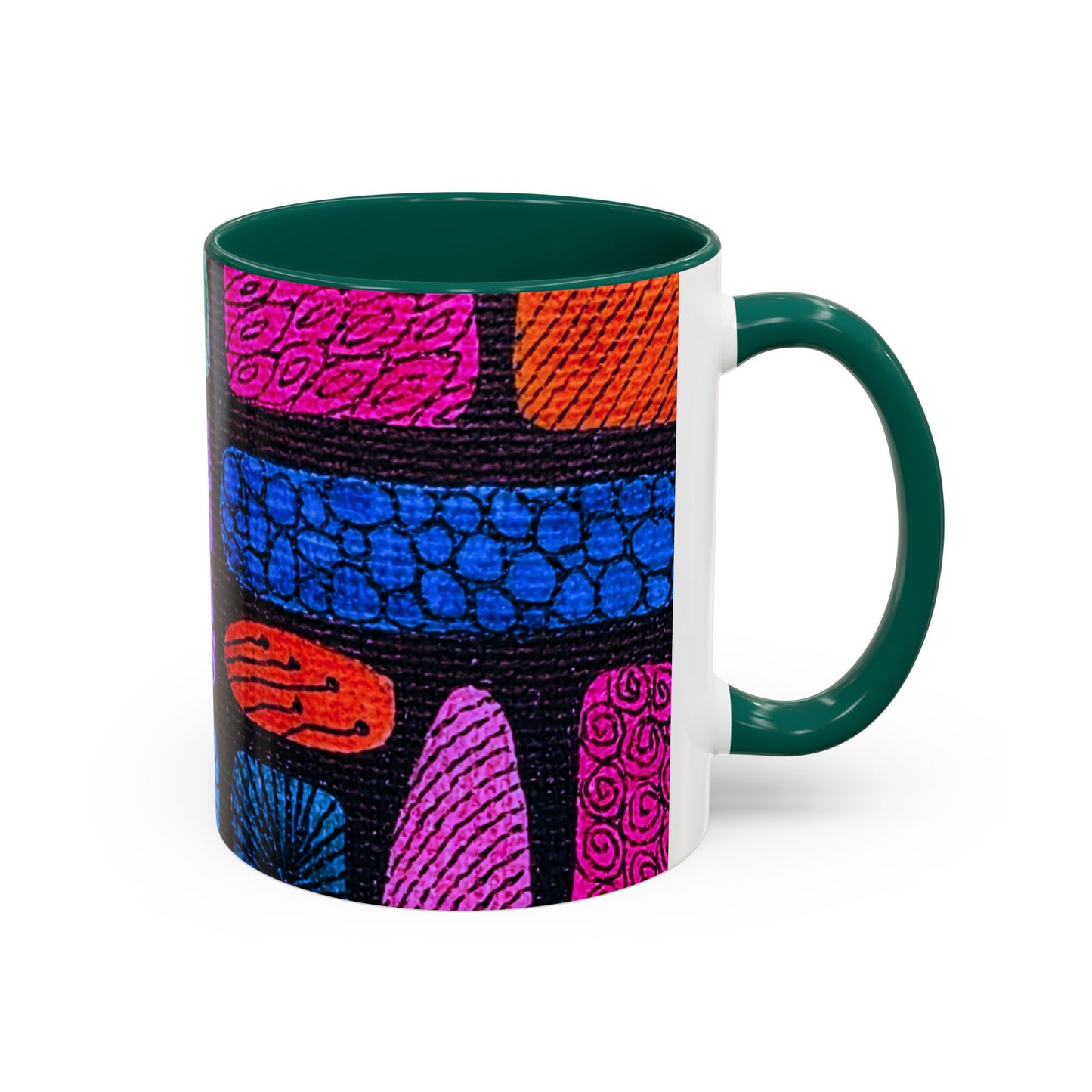Colorful Abstract Pattern Mug | Vibrant Geometric Shapes Ceramic Mug
