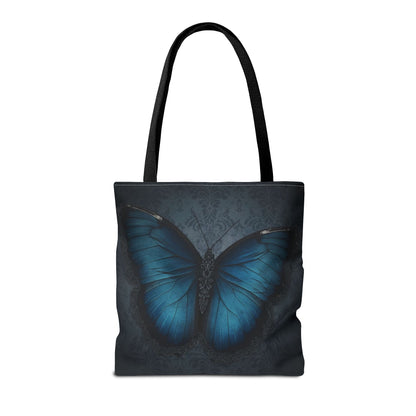 Blue Butterfly Tote Bag | Elegant Gothic Art Bag