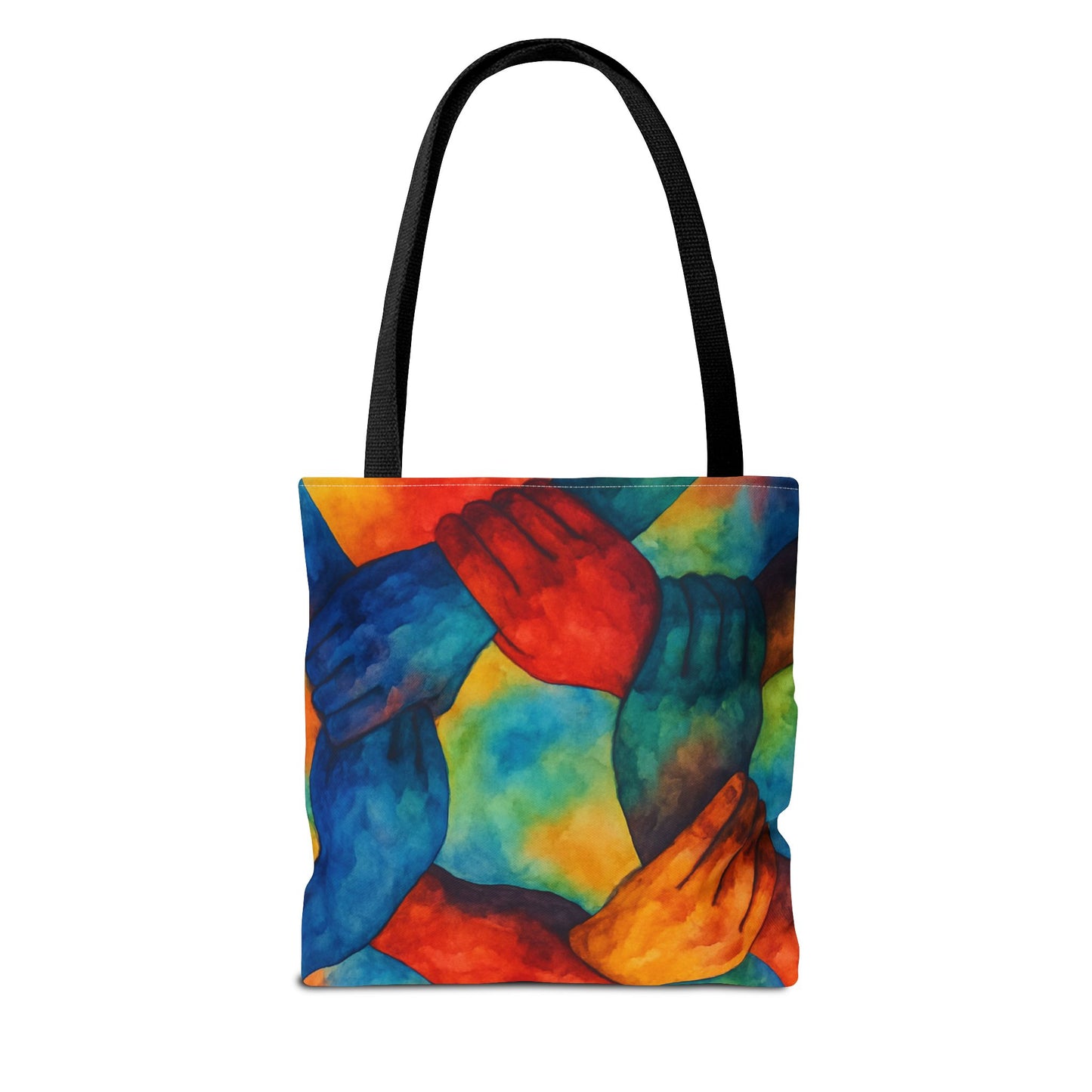 Unity Hands Tote Bag | Colorful Art Bag