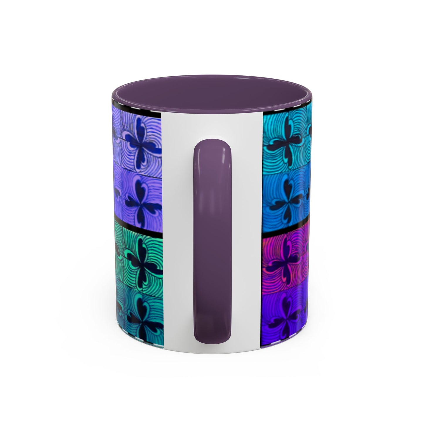 Blue Purple Tile Fleur-de-Lis Mug | Accent Coffee Mug