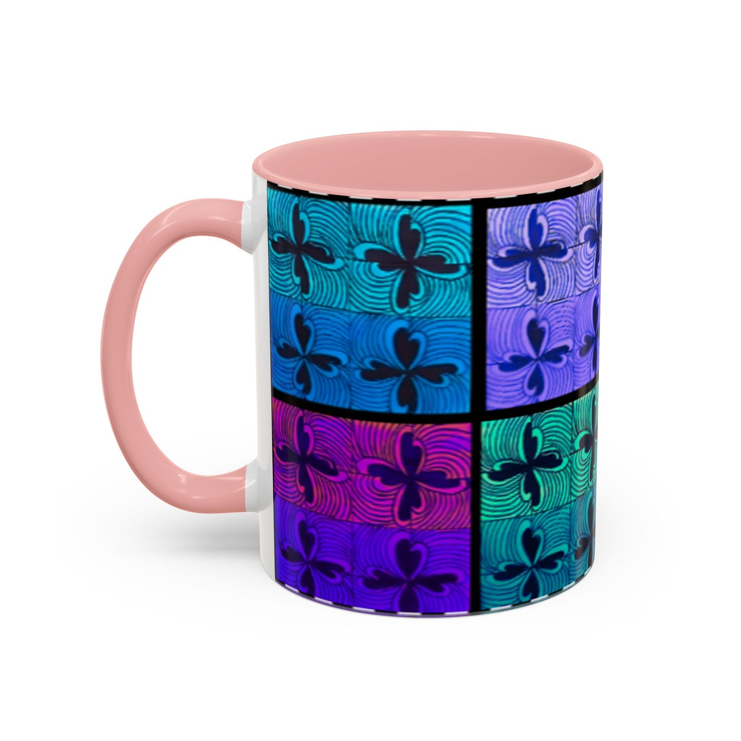 Blue Purple Tile Fleur-de-Lis Mug | Accent Coffee Mug