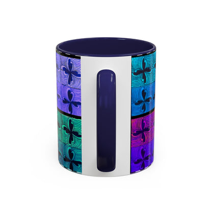 Blue Purple Tile Fleur-de-Lis Mug | Accent Coffee Mug
