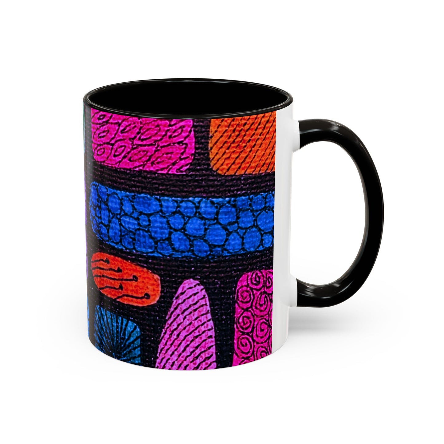 Colorful Abstract Pattern Mug | Vibrant Geometric Shapes Ceramic Mug