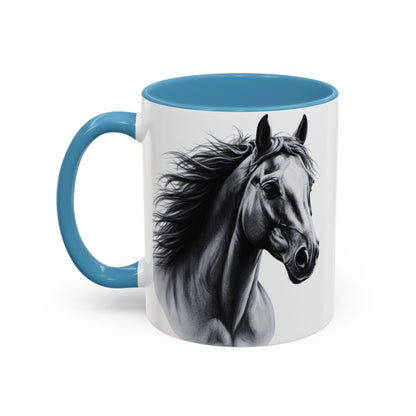 Black Horse Coffee Mug Western Cowboy Horse Art Cup