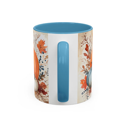 Pumpkin Fall Mug, Autumn Harvest Coffee Cup with Rustic Pumpkin Design