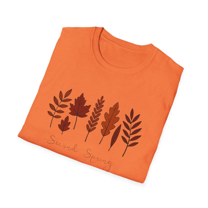 Second Spring Fall Shirt  Autumn Leaves TShirt  Neutral Cozy Thanksgiving Tee  Fall Graphic Tee for Women Unisex  TShirt