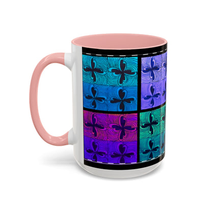 Blue Purple Tile Fleur-de-Lis Mug | Accent Coffee Mug