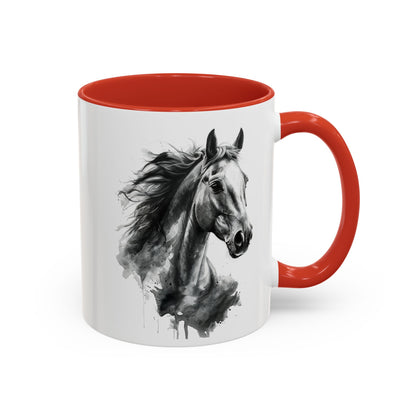 Black Horse Coffee Mug Western Cowboy Horse Art Cup