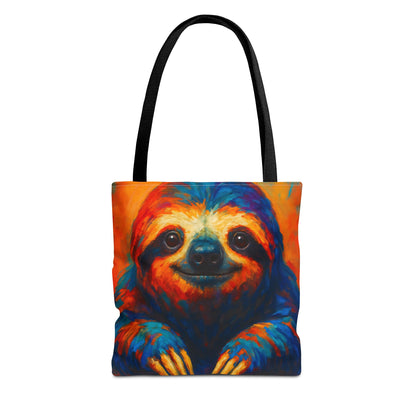 Colorful Sloth Tote Bag | Vibrant Animal Art Bag
