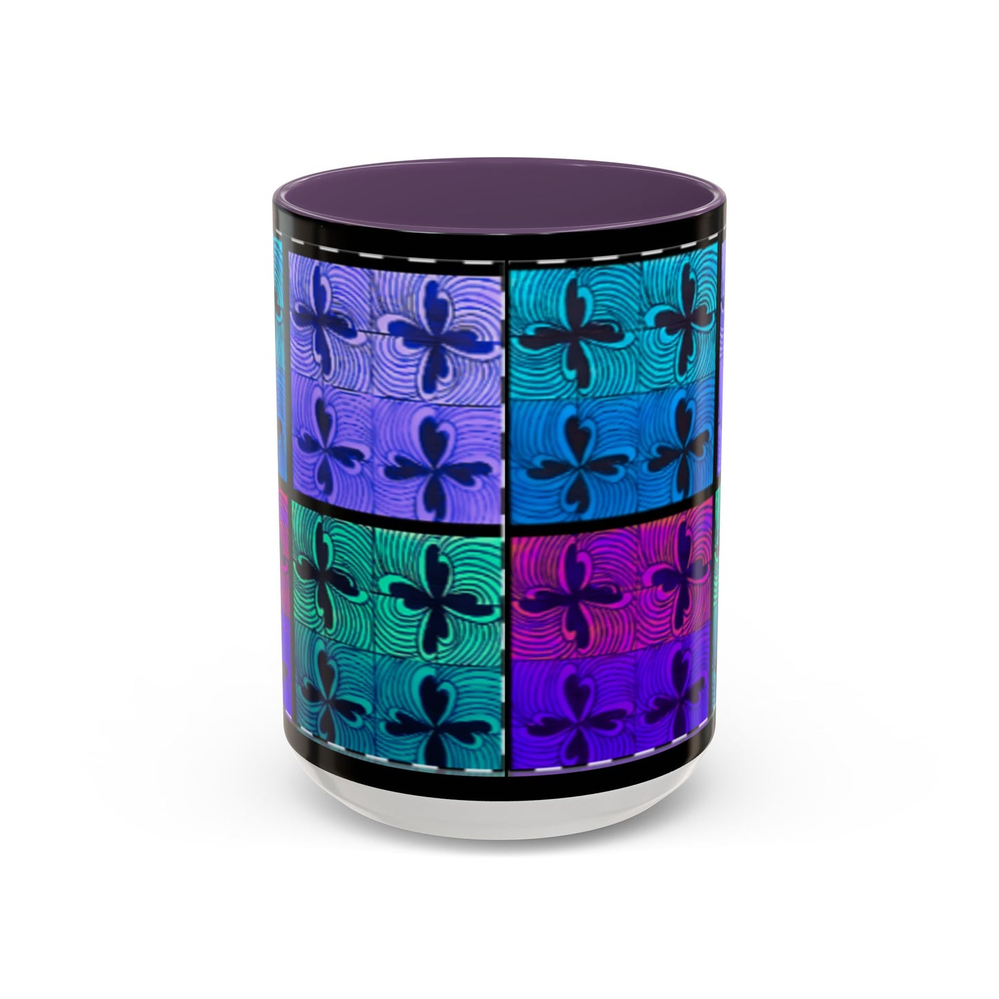 Blue Purple Tile Fleur-de-Lis Mug | Accent Coffee Mug